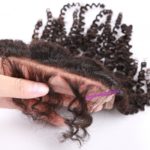 1. air Closure Brazilian Remy Hair Kinky Curly 4×4 Closure 7