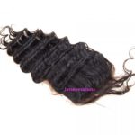 13. 0A Deep Wave Hair Closure Brazilian Human Hair 4X4 Lace Closure 1