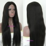 2 Human Hair Full Lace Wigs Natural Color Brazilian Hair Silky Straight Wig 2