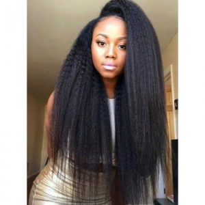 23. Human Hair Lace Front Wigs Natural Color Brazilian Hair Kinky Straight Wig