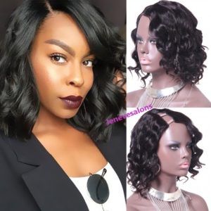 26. Short Hair Wigs Brazilian Hair Loose Wave Right Part Cheap U Part Wigs