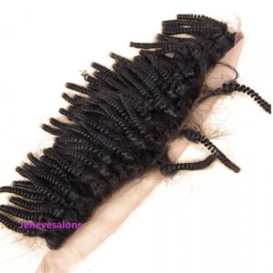 27.13×4 Lace Frontal Indian Remy Human Hair Tight Curly Hair Frontal 2