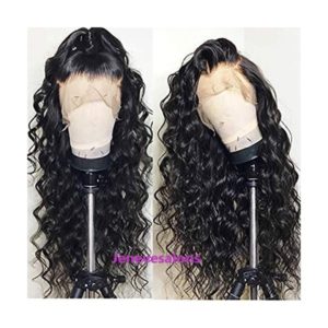 31. Human Hair Lace Wig Brazilian Hair Deep Body Wave Wig Natural Color