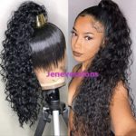 34. 360 Lace Frontal Wigs Brazilian Hair Deep Curly Wig Natural Color