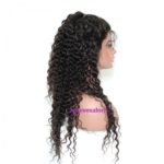 34. 360 Lace Frontal Wigs Brazilian Hair Deep Curly Wig Natural Color 2