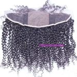 38. 13×4 Lace Frontal Kinky Curly Malaysian Virgin Human Hair Silk Base Frontal