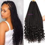 7. Goddess Box Braids Crochet Hair with Curly Ends- 1b