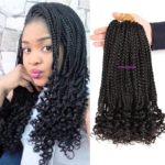 8. Goddess Box Braids Crochet Hair with Curly Ends- 1B